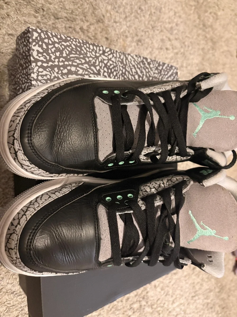 Jordan Grey and White Elephant Print Shoe Box
